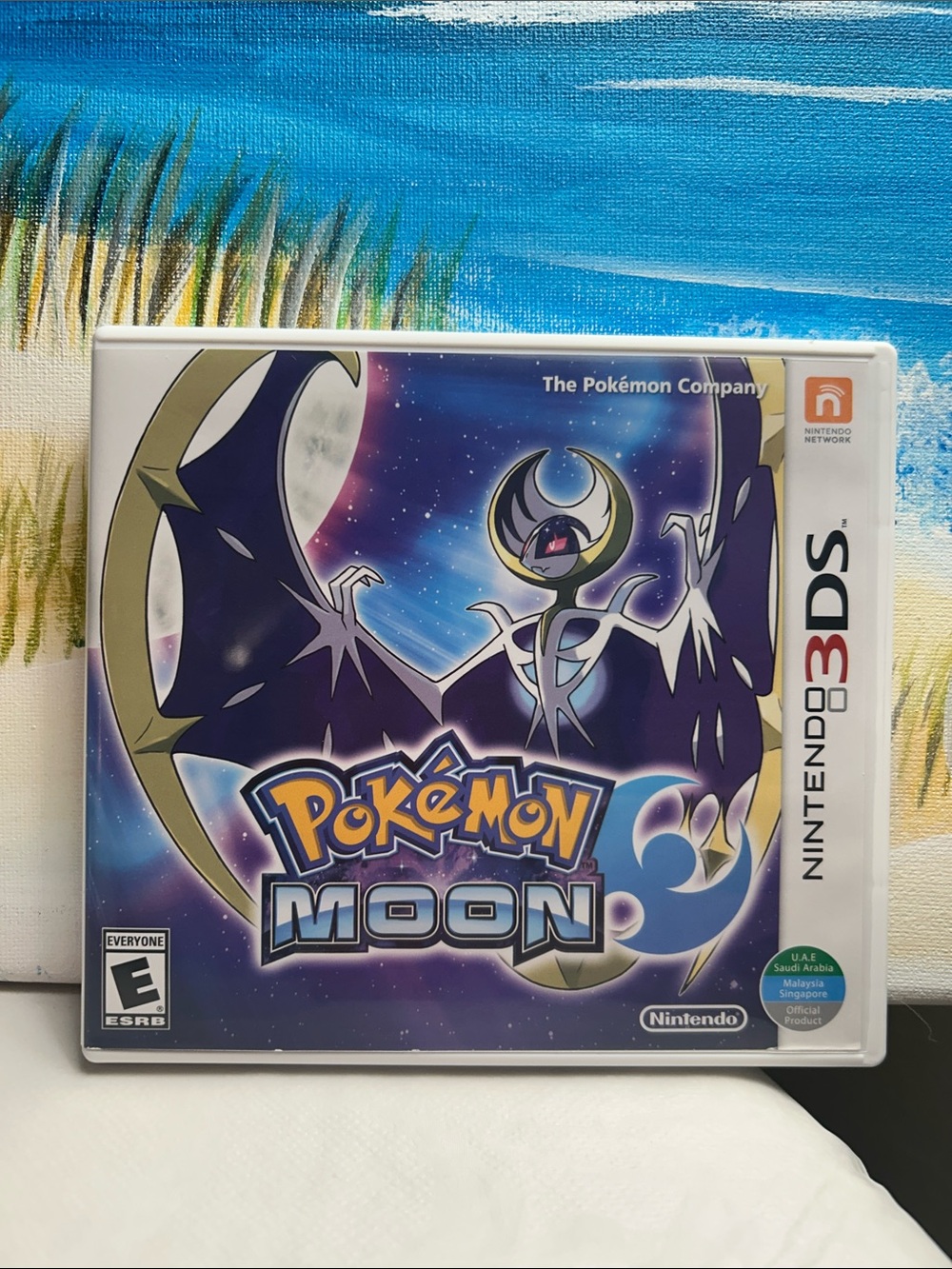 Nintendo Pokémon Moon 3DS Game - White Case, Purple Artwork